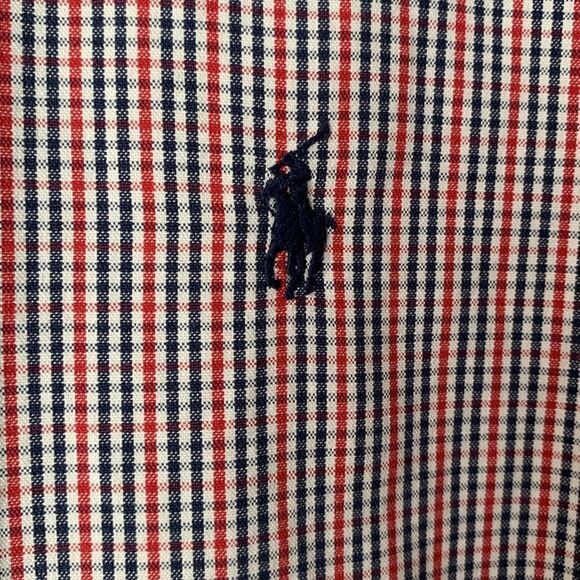 Ralph Lauren Blaire Cotton Red Blue White Casual Button Down Shirt Size L - Picture 2 of 8
